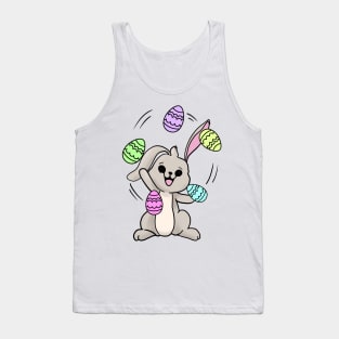 Rabbit juggling eggs happy easter 2021 egg hunt Tank Top